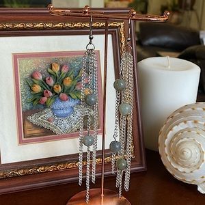 🧿 Labradorite Bead Dangle Chandelier Waterfall Earrings 🧿 *Handmade*